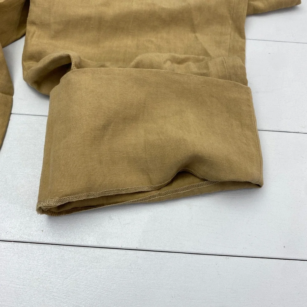 Polo Ralph Lauren Classics 2 Trousers Mens Size 30 X 34 Tan Linen Silk Pleated